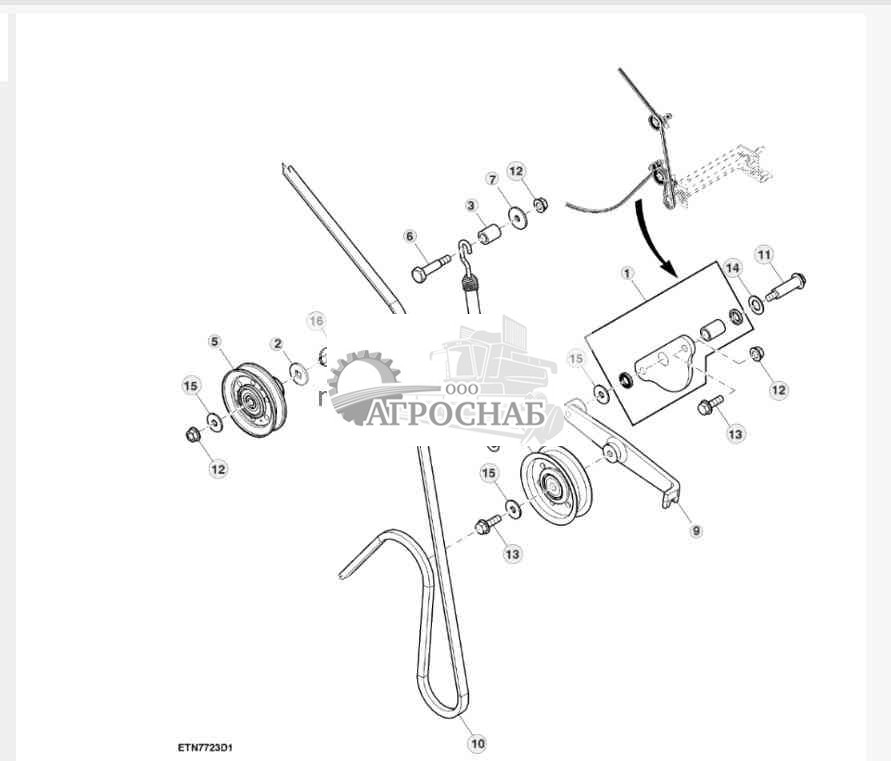 Привод воздушного просеивателя комплекта системы охлаждения, сторона двигателя 